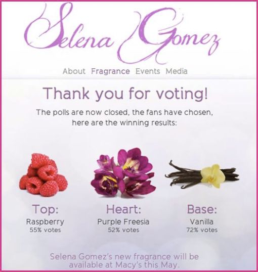 Selena Gomez perfume notes